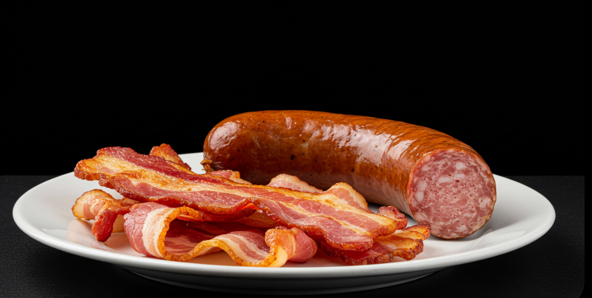 이미지: 베이컨과 소시지 사진