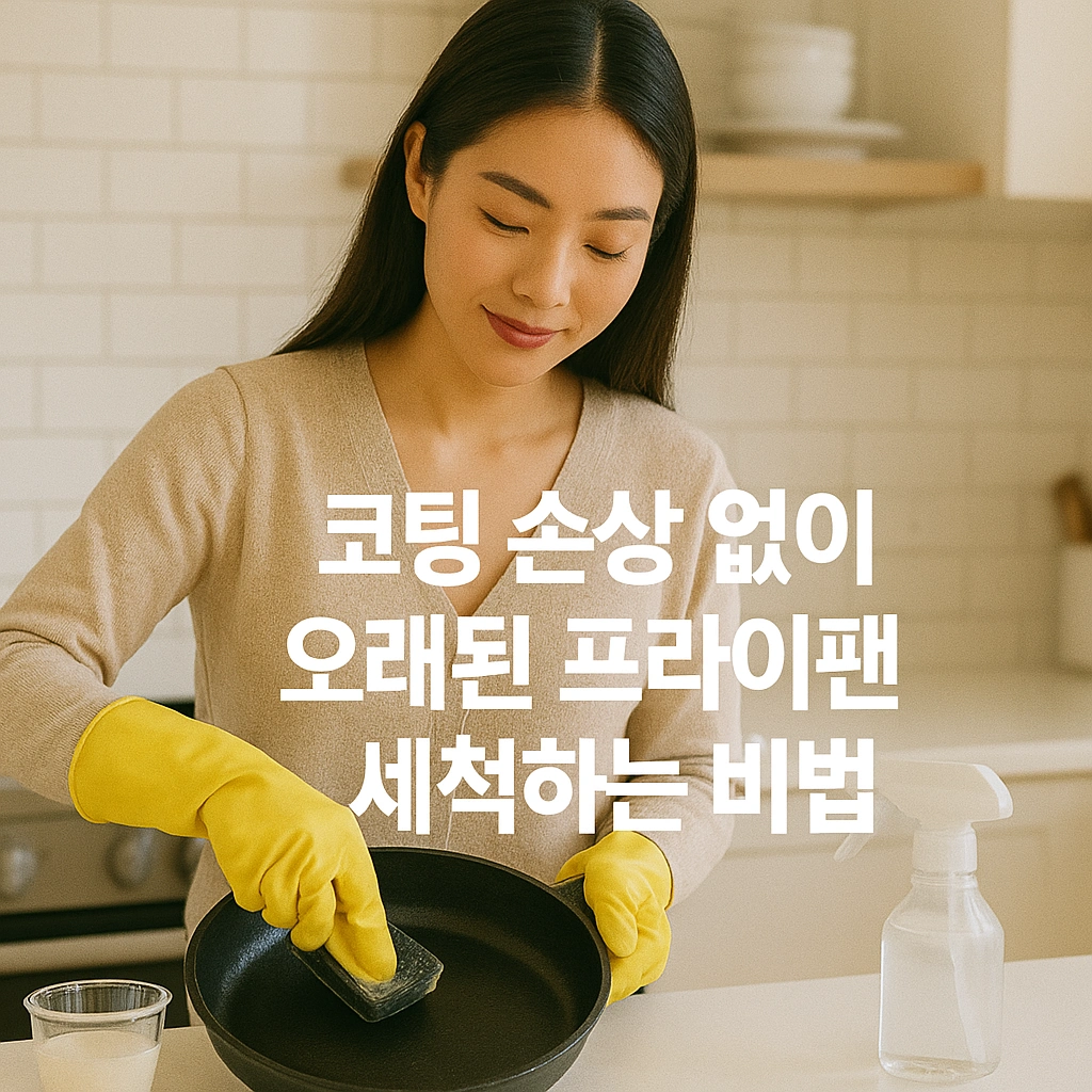 코팅 손상 없이 오래된 프라이팬 세척하는 방법