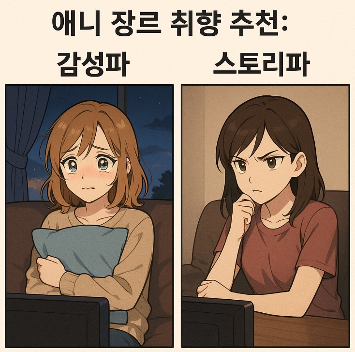 애니 장르 취향 추천 관련 그림