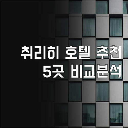 취리히 숙박 고민 끝! 5곳 호텔 특