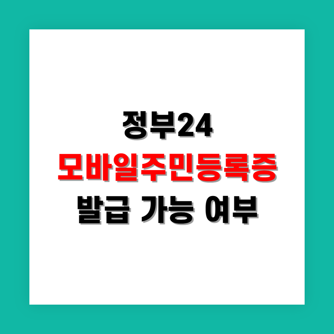 정부24에서 모바일주민등록증 재발급 가능한가요?