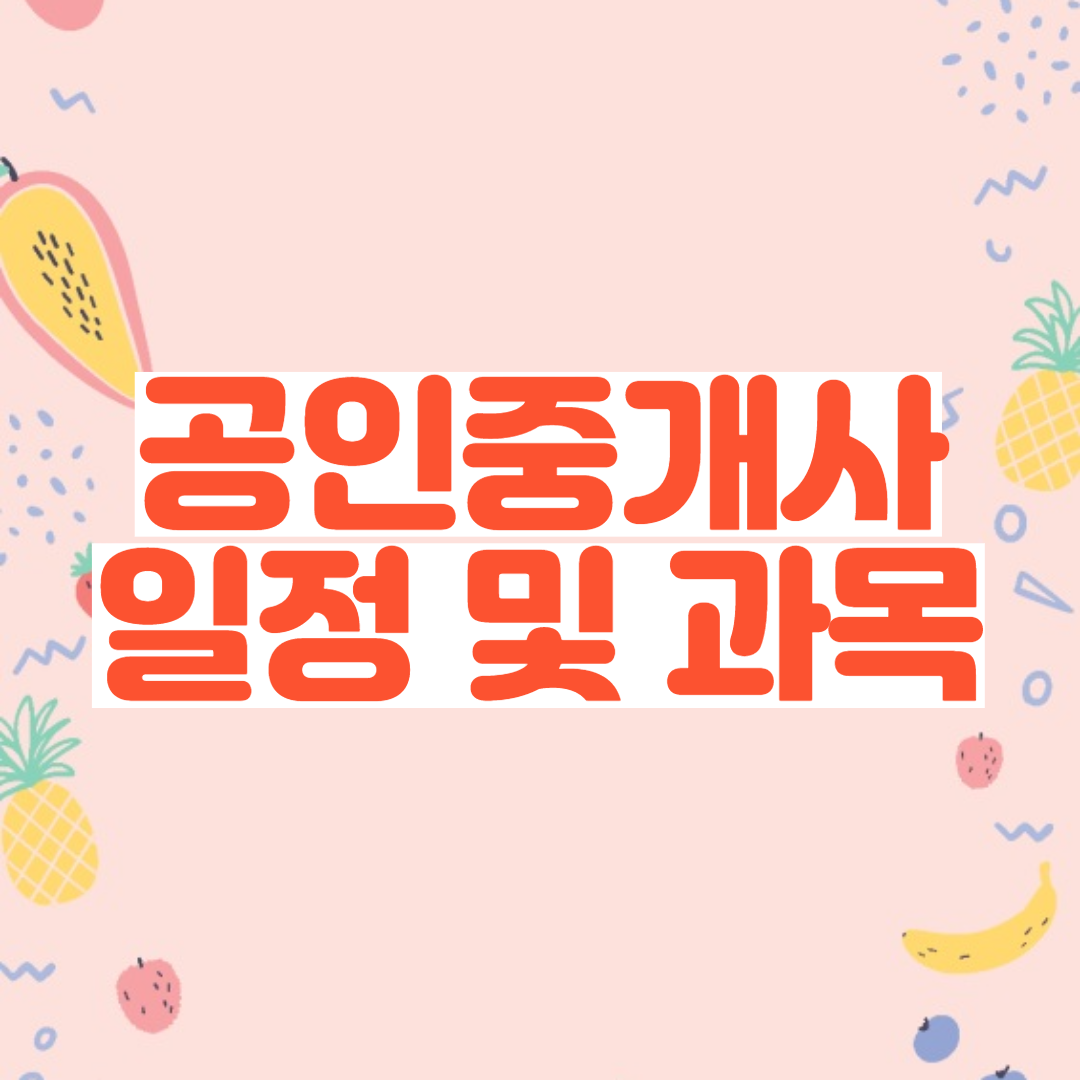 공인중개사 일정 및 과목