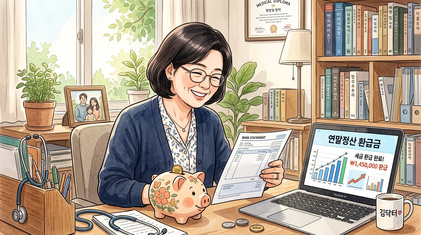 ISA계좌 만기 시 연금계좌로 전환하여 세액공제 혜택을 받아 기뻐하는 모습.