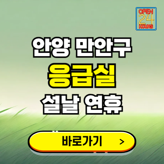 안양시 만안구 설날 연휴 비상진료 응급실 병원 찾기 ❘ 내근처 24시 야간 심야 휴일 가능한 곳