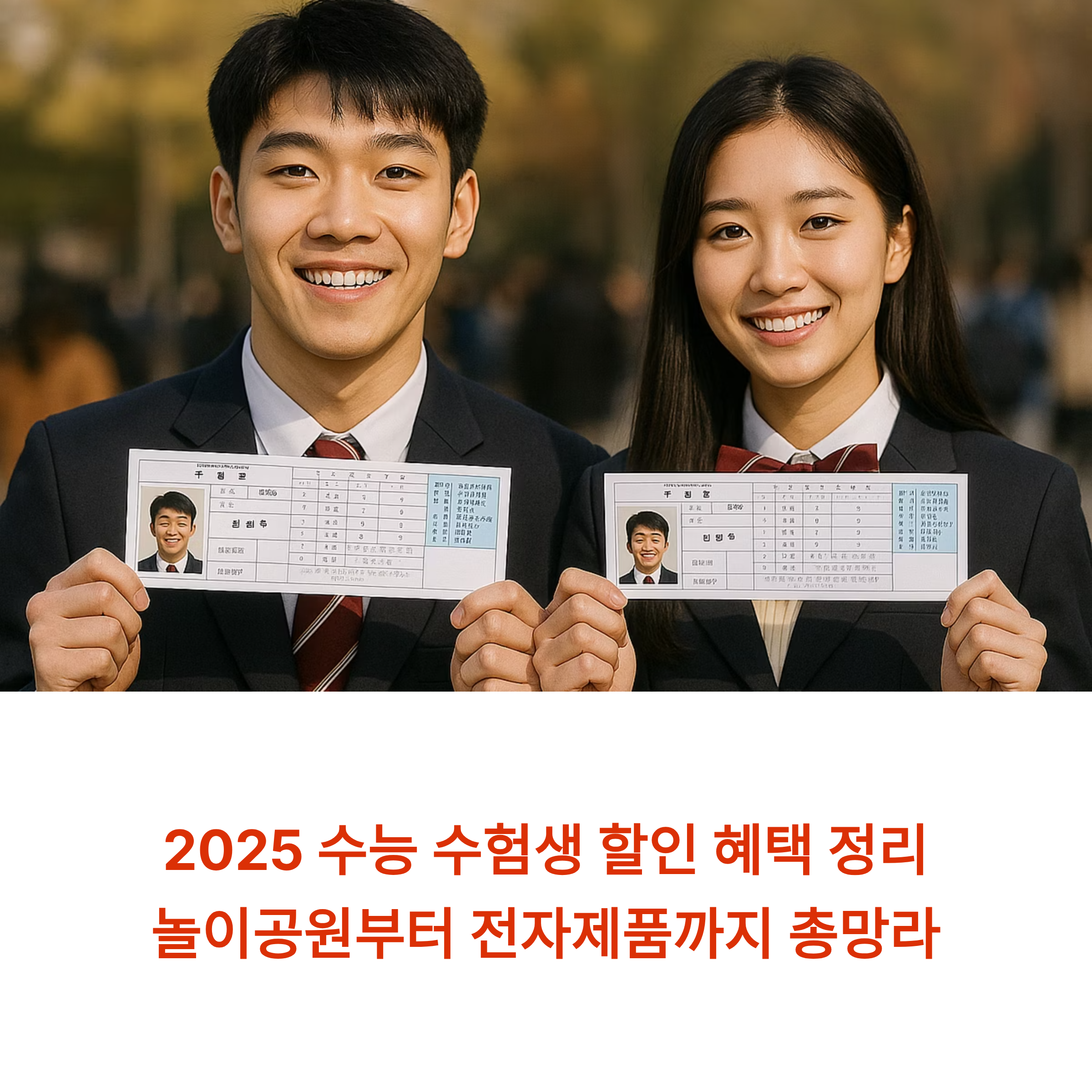 2025 수능 수험생 할인 혜택 정리: 놀이공원부터 전자제품까지 총망라