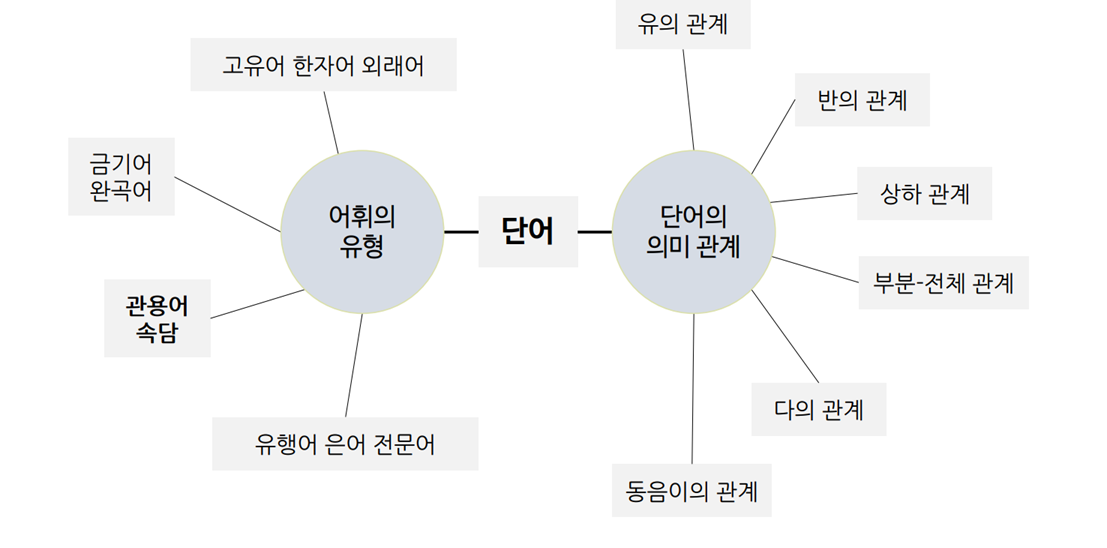 "어휘 의미 관계도를 나타낸 개념도"