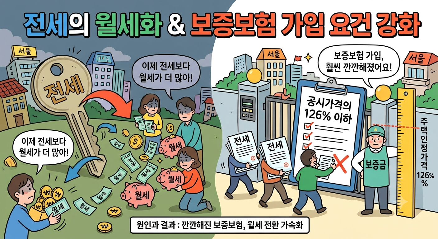 '전세의 월세화' 및 보증보험 가입 요건 강화