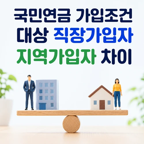 국민연금 가입조건 대상 직장가입자 지역가입자 차이