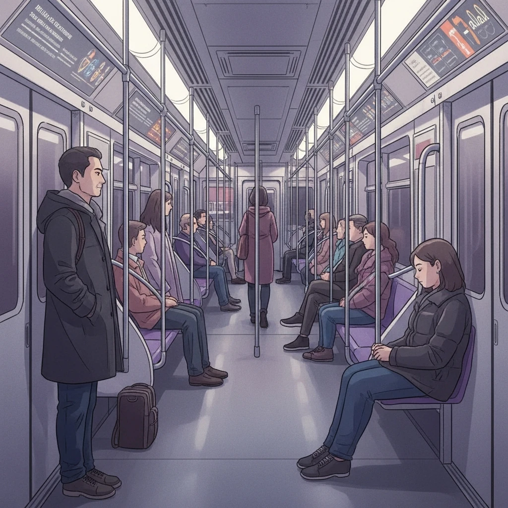 지하철에서 거리 유지한 승객