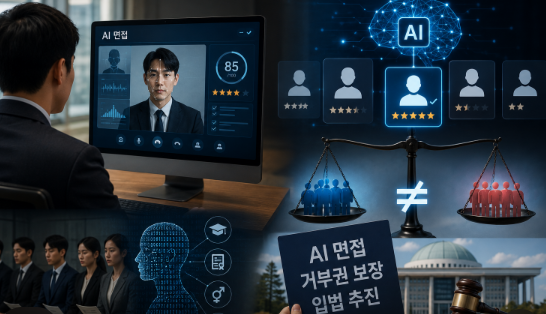 ai 면접관이 청년을 면접하는 모습
