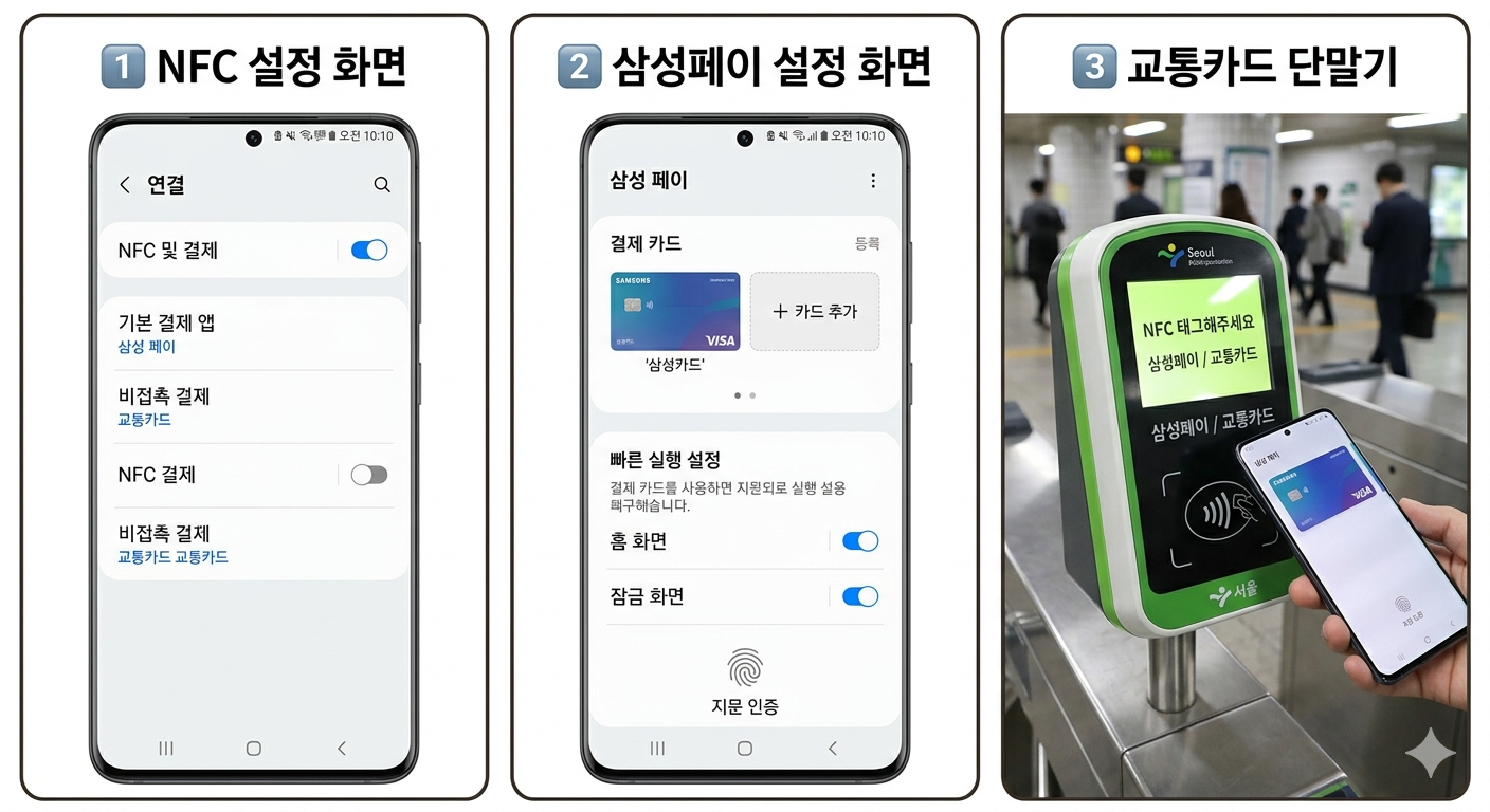 삼성페이 교통카드 인식 안됨 해결