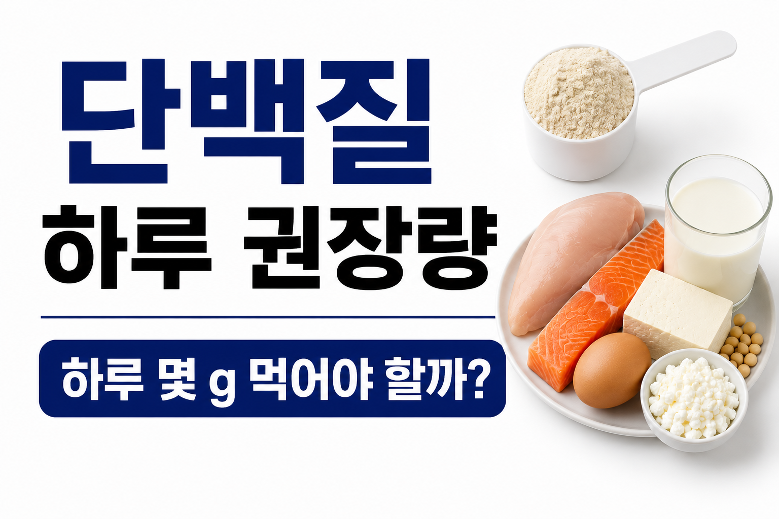 단백질 하루 권장량 계산법 설명 이미지