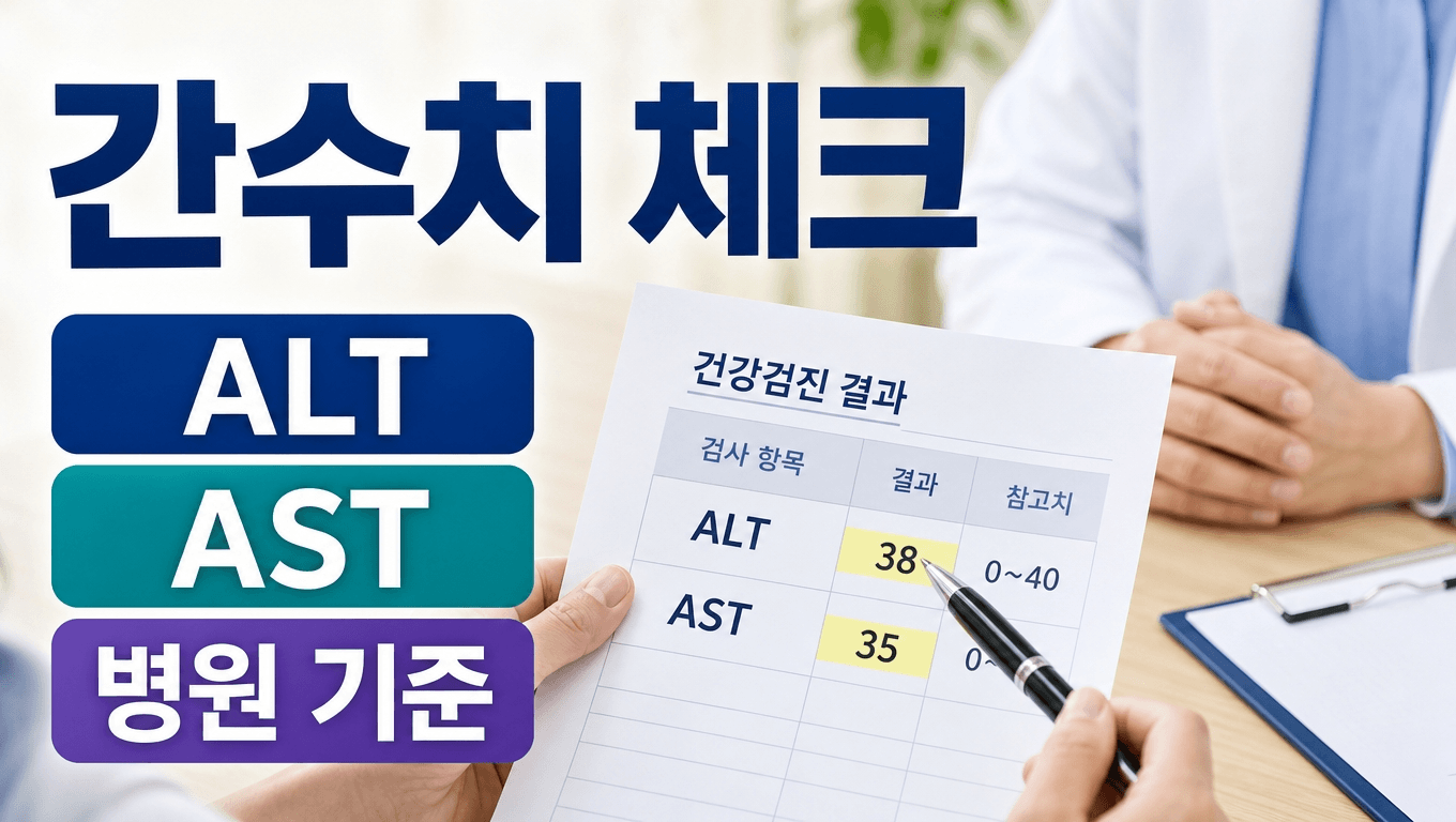 간수치 ALT AST 높게 나왔을 때 재검과 병원 기준을 확인하는 건강검진표