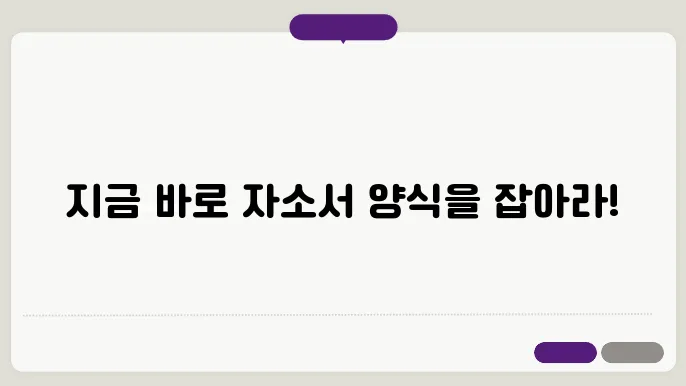 자소서 양식 다운 정보 총정리