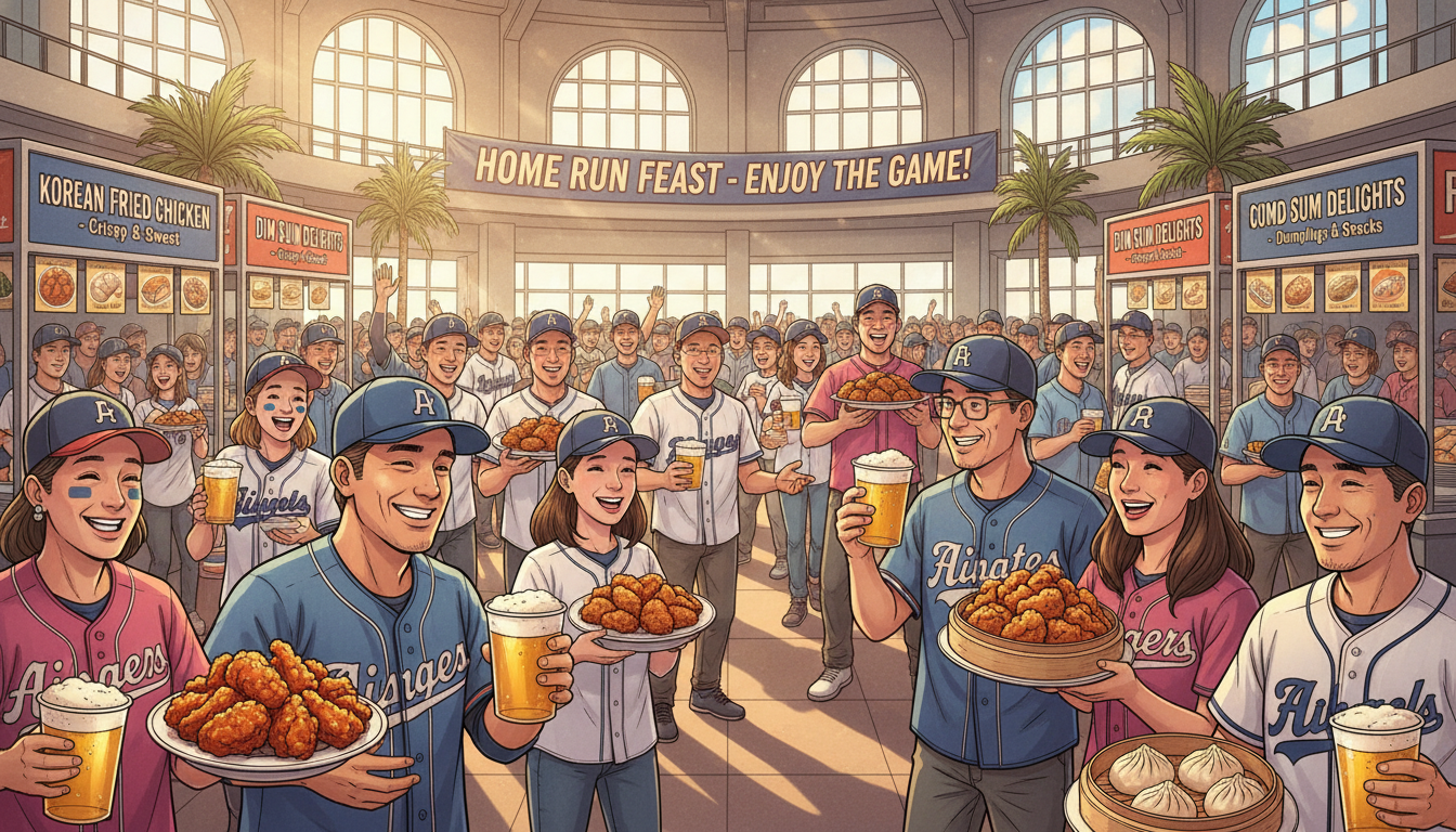 활기찬 수원 kt위즈파크 야구장에서 치킨과 맥주 등 다양한 먹거리를 즐기고 있는 야구팬들의 모습