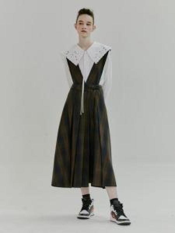 쥬시쥬디 체크플리츠서스펜더원피스 JVOP721E