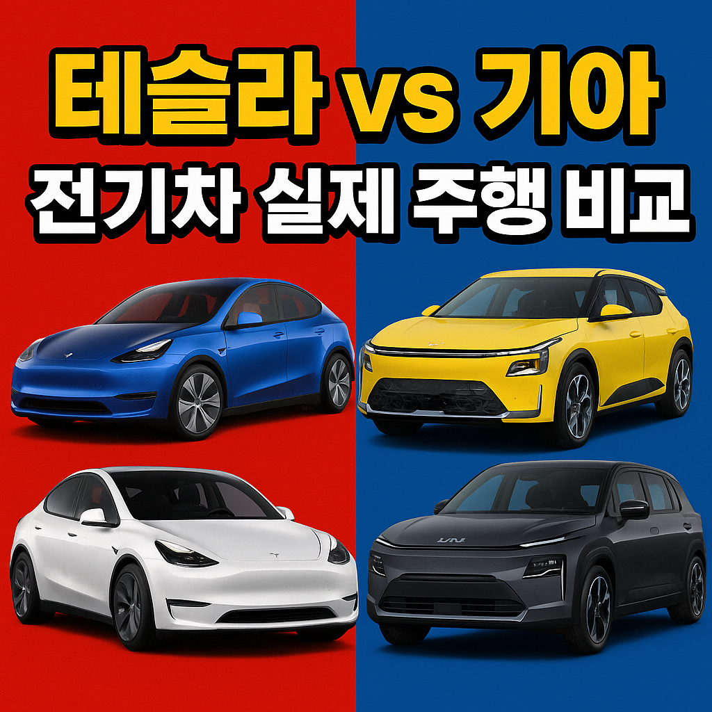 테슬라 vs 기아 전기차 4종 장거리 실주행 비교