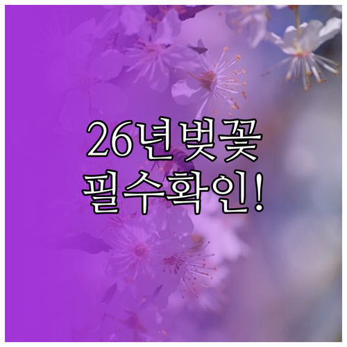 2026 과천 서울대공원 벚꽃 개화 ..
