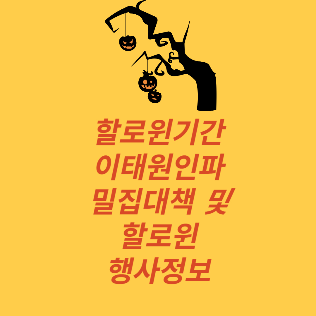 2023 할로윈기간 이태원 인파 밀집 대책 및 행사정보