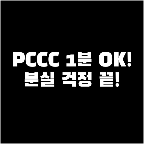 개인통관고유부호 PCCC 분실 걱정 ..