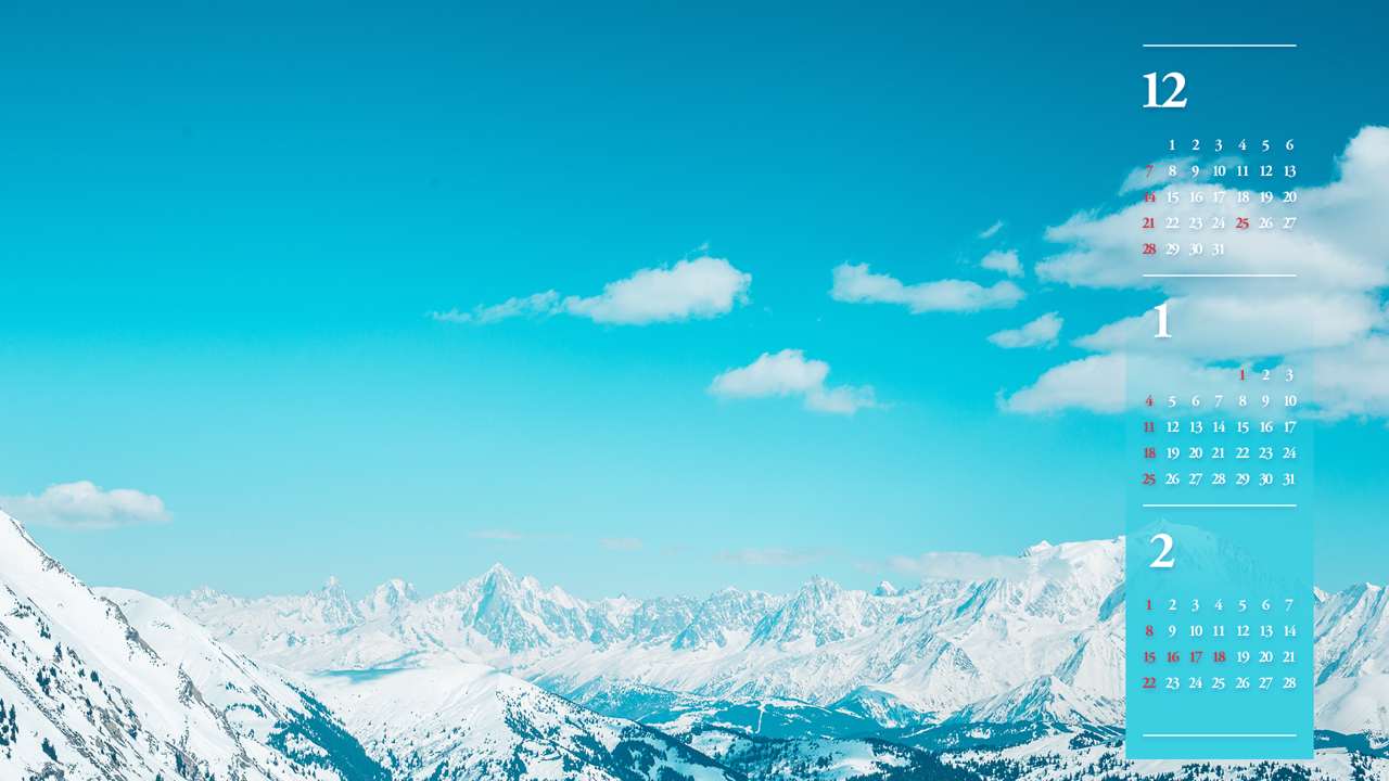 02 겨울하늘 B - 2026년1월 달력배경화면