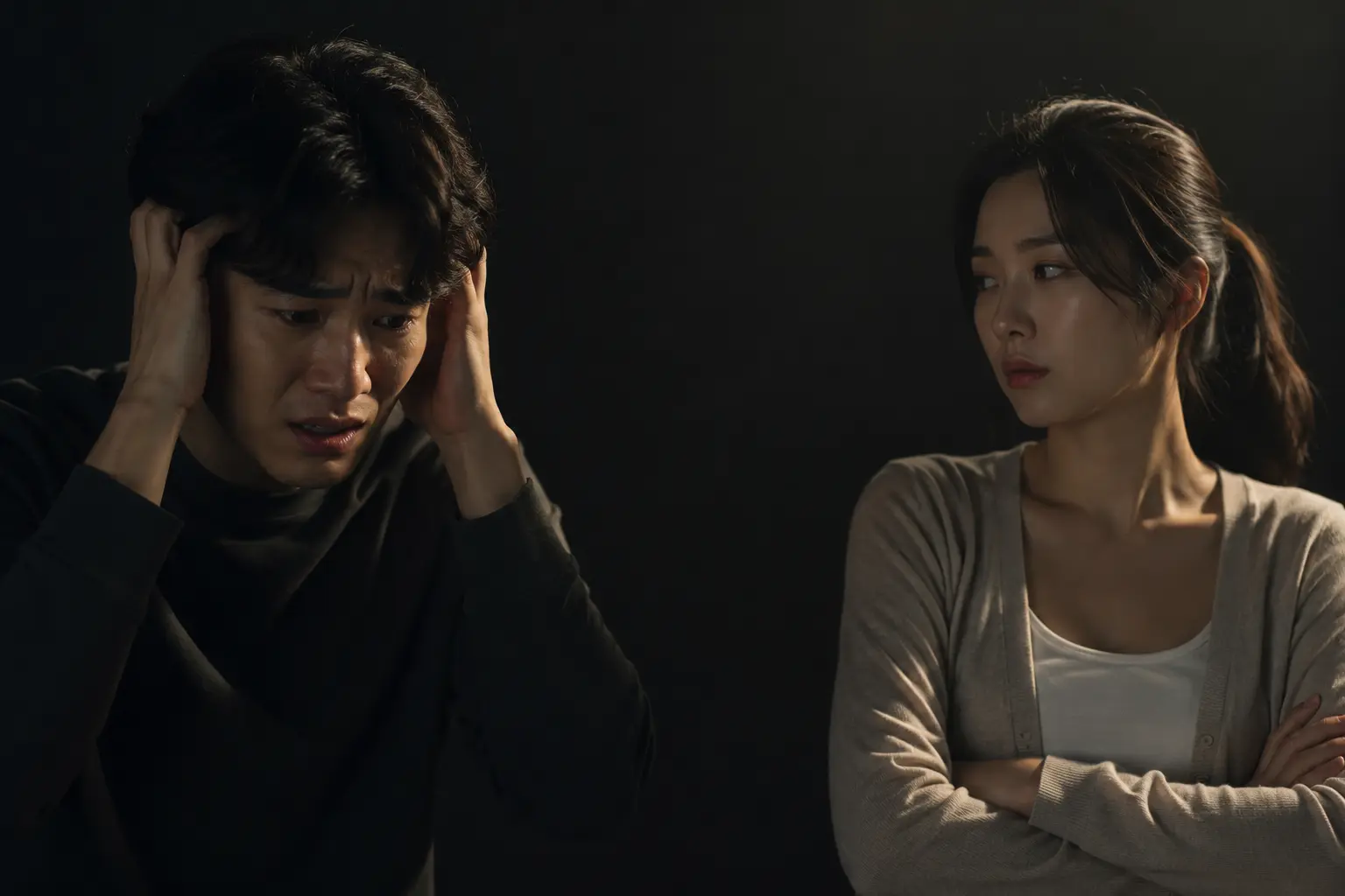 사람을 불안하게 만드는 관계를 표현한 심리 이미지
