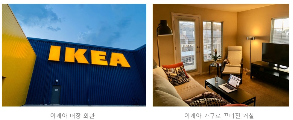 이케아 매장과 이케아 가구의 거실
