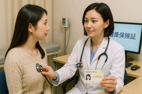 병원에서 진료받는 모습입니다.