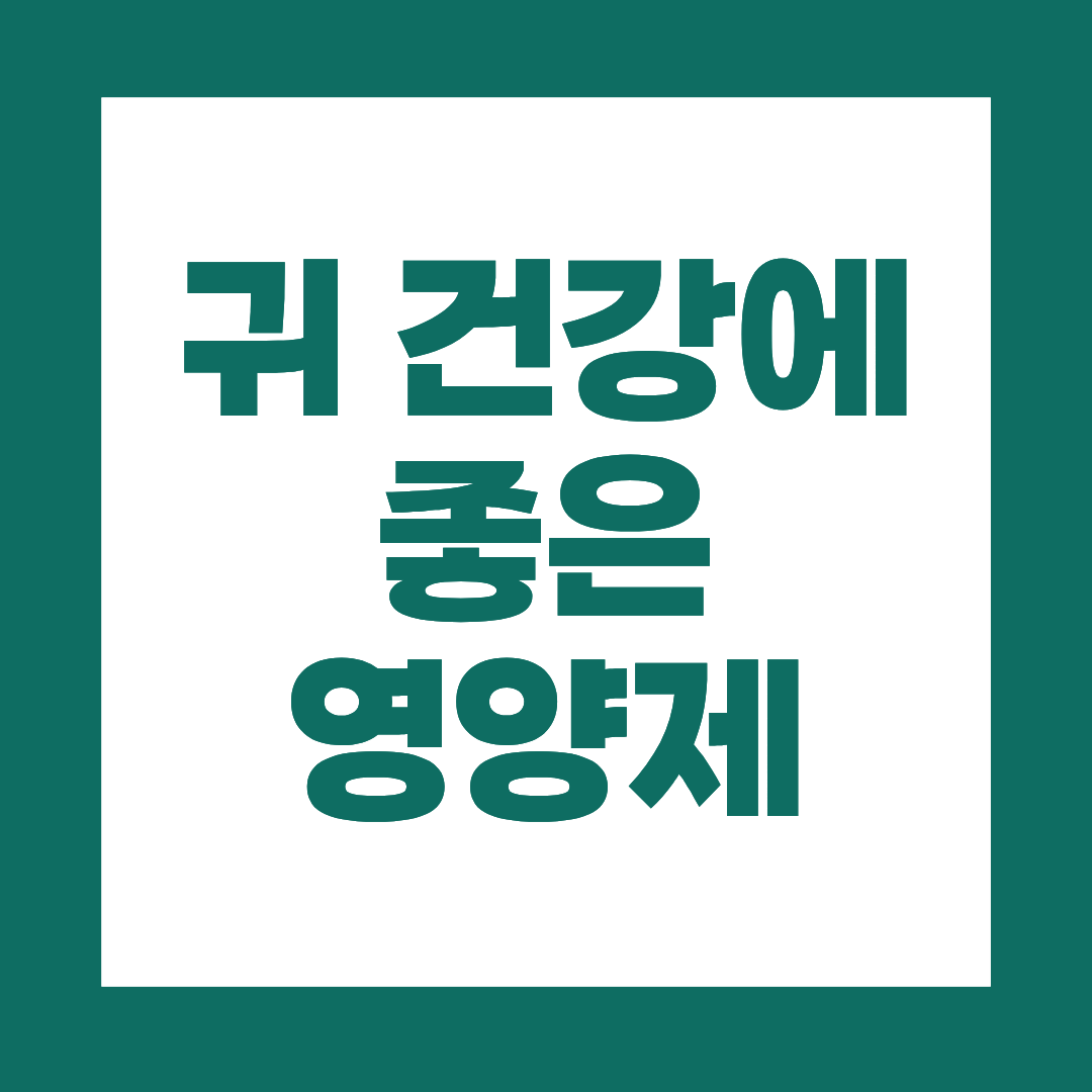 귀에 좋다는 영양제 선택기준 부터 확인하세요