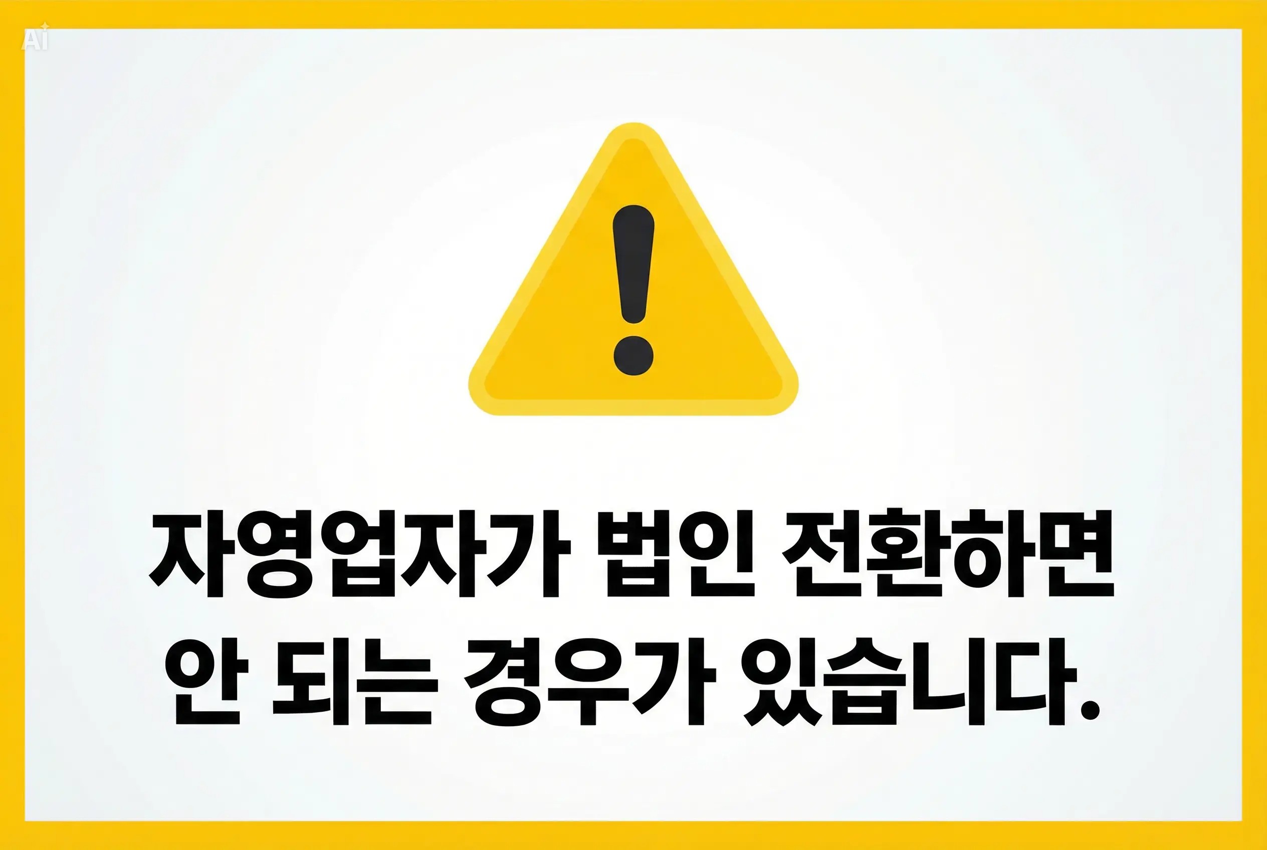 자영업자가 법인 전환하면 안 되는 경우가 있습니다.