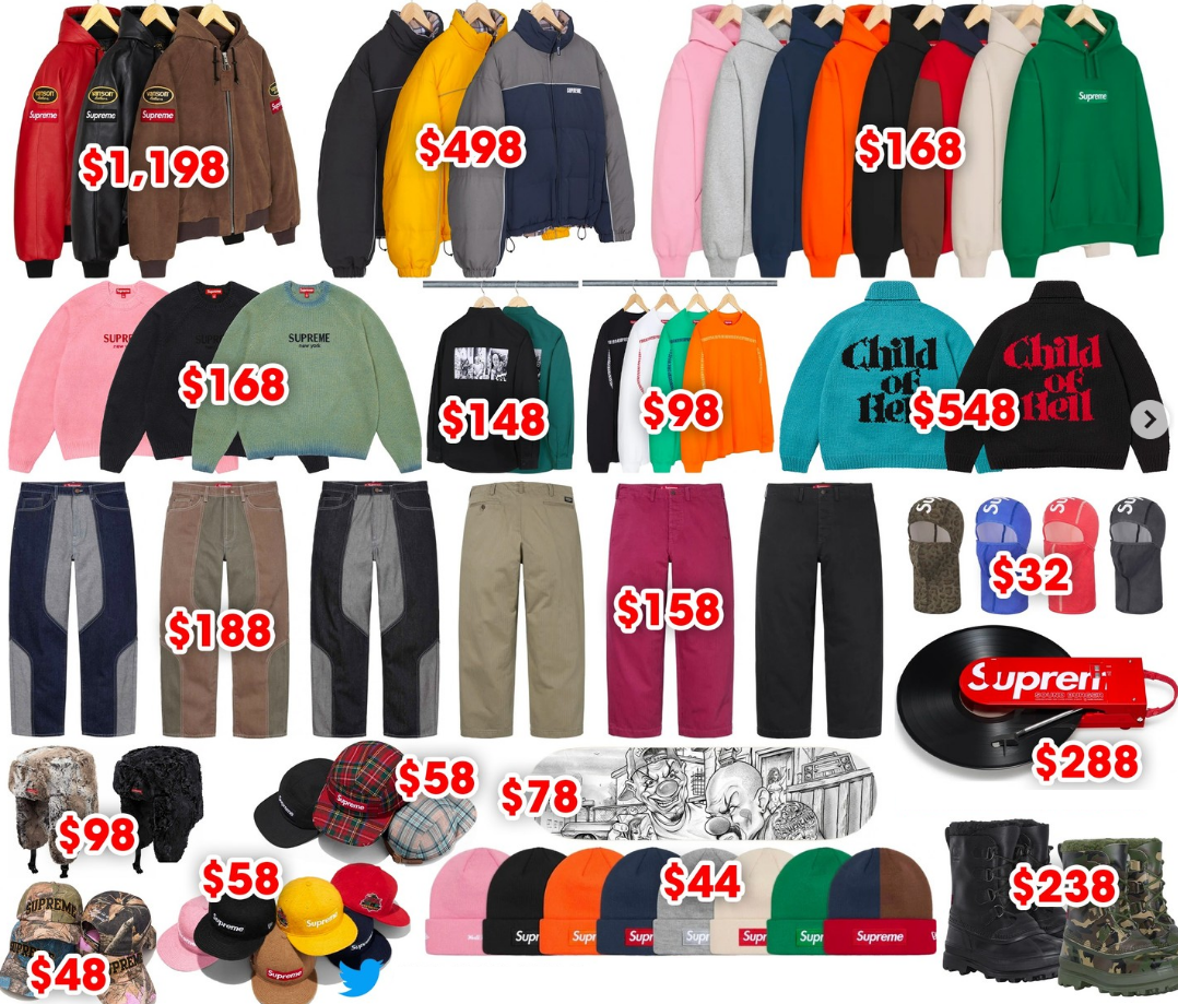 슈프림 Supreme 24FW 17주차 드랍리스트