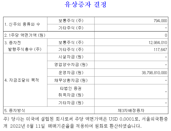 코오롱티슈진 유상증자 결정
