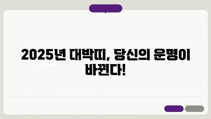 2025년 대박띠