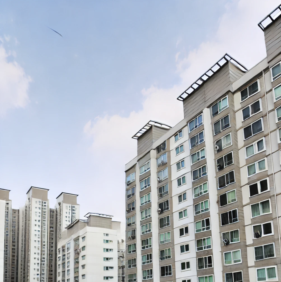 무주택자전세혜택을 반영한 고층 아파트 이미지.