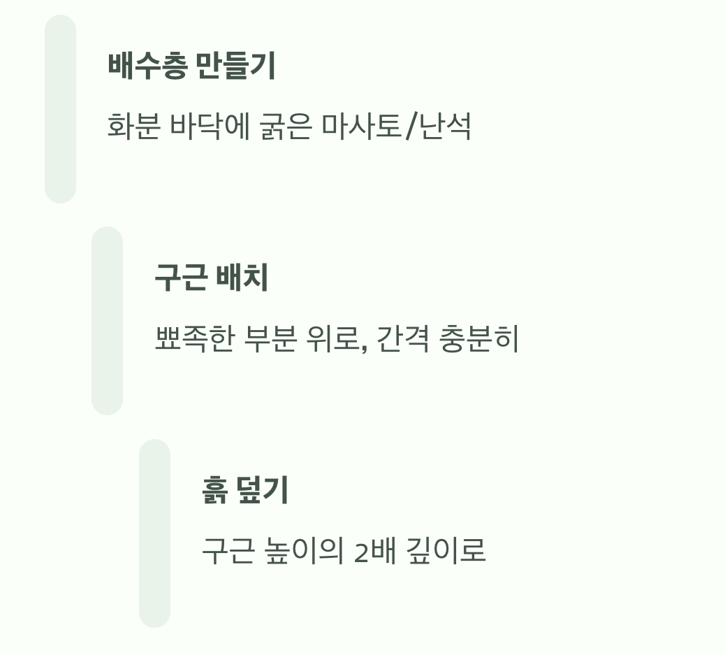 심는 깊이&amp;#44; &amp;#39;구근 높이의 2배&amp;#39;