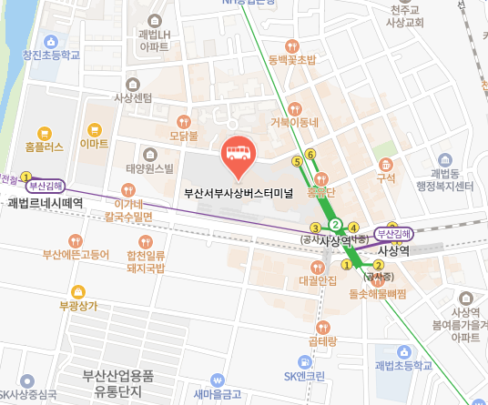 부산서부사상터미널 위치
