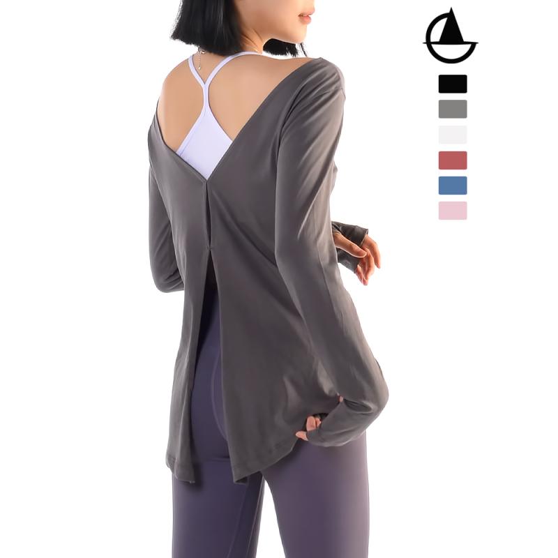 GREENICH 핑커소매 백트임티 요가복 sr1059