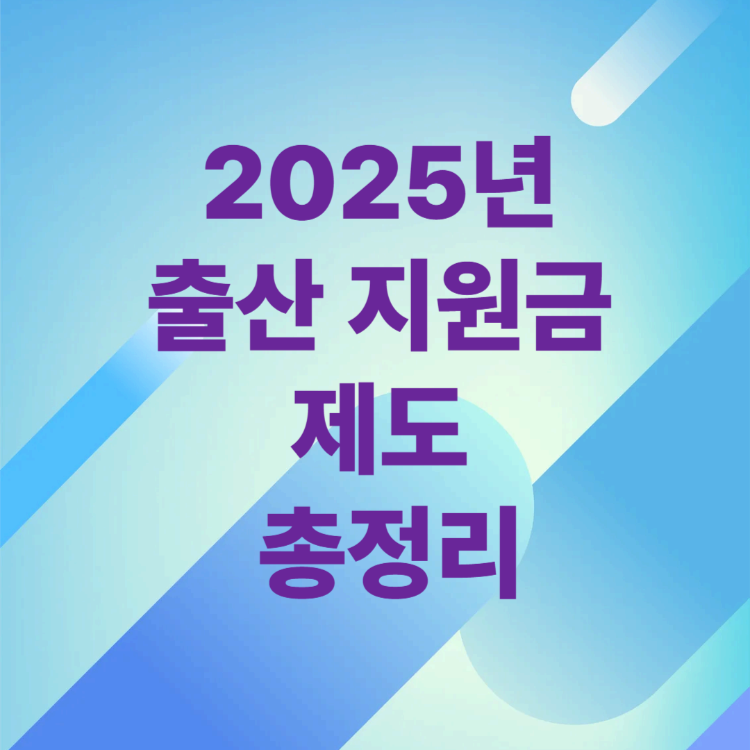 2025년 출산 지원금 제도 총정리