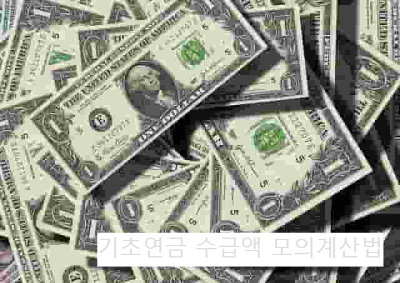 기초연금 수급액 얼마 받을까? 대상자 모의계산법