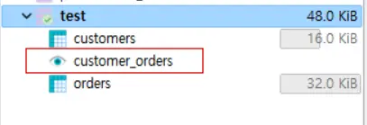 생성된 뷰 테이블
