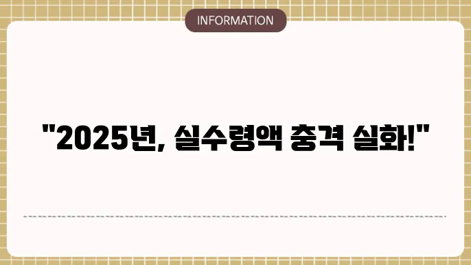 2025년 연봉 실수령액표 변화