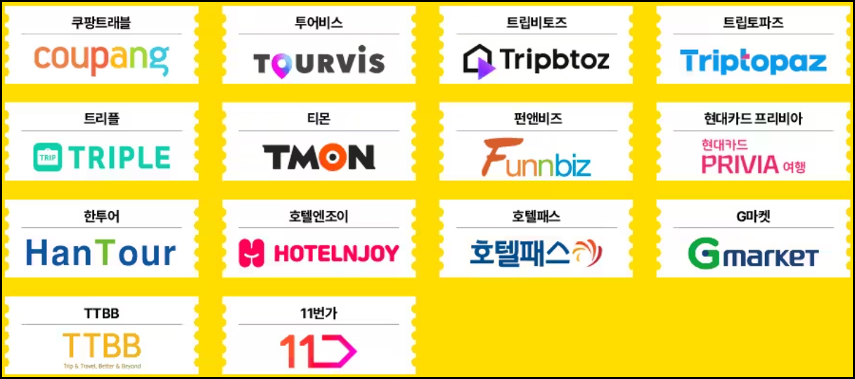 쿠팡트래블 등 이커머스 업체 또는 여행 플랫폼 업체