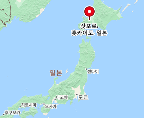 삿포로(홋카이도) 지도 위치 표시