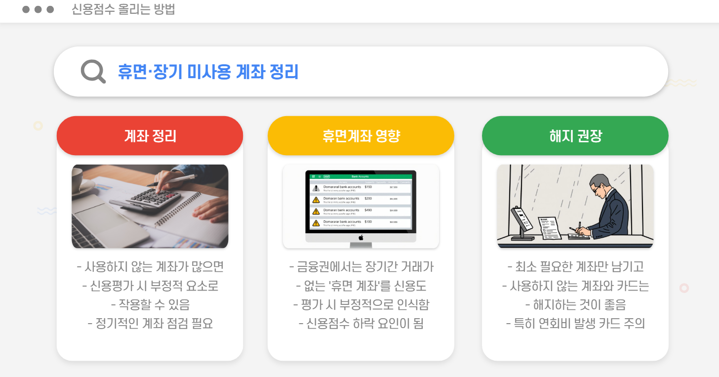 휴면계좌 정리