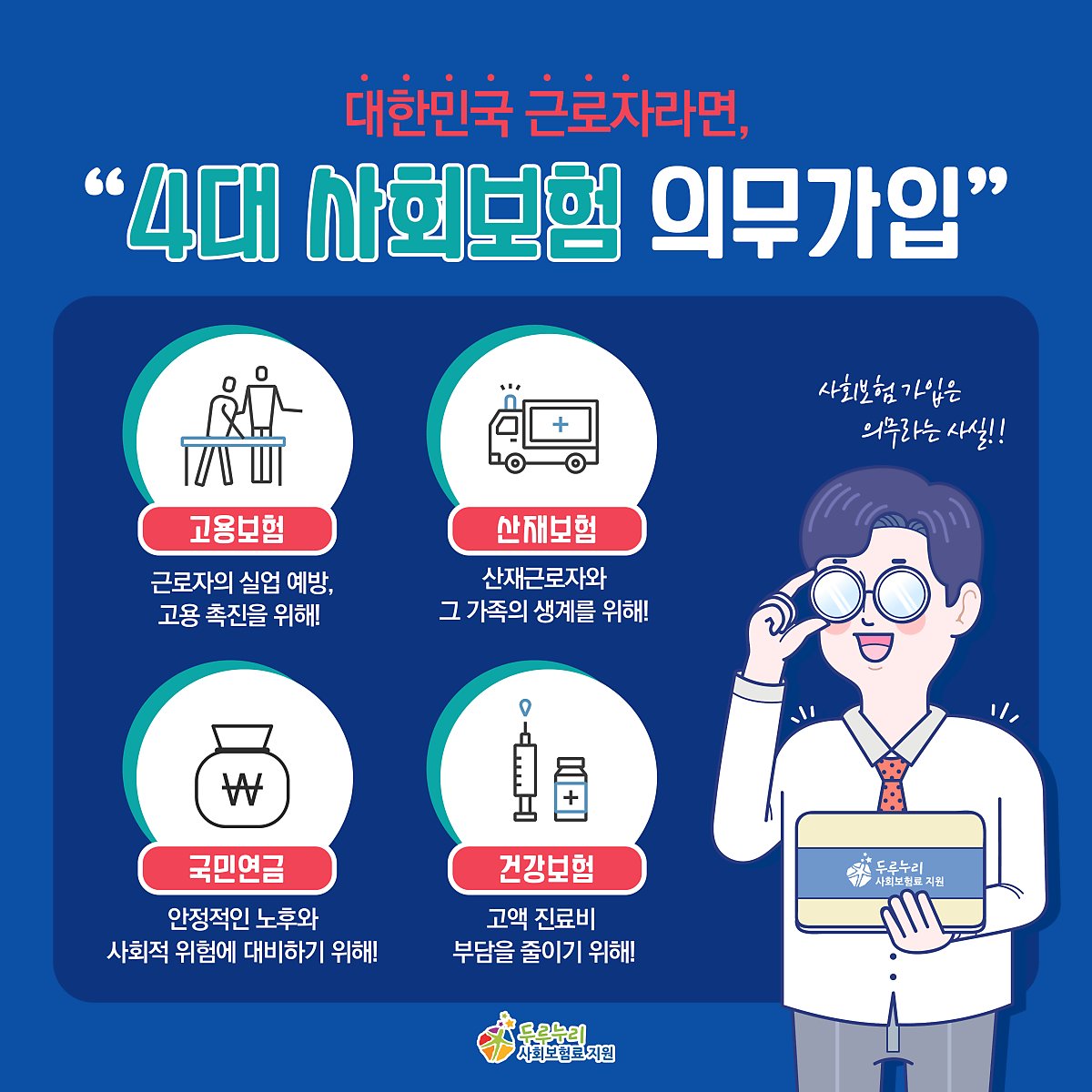 4대 보험 가입 확인 조건 세금 요율 계산 이란 뜻 내용 국민연금 건강보험 고용보험 산재보험 종류 이유 근로자 혜택 기여율
