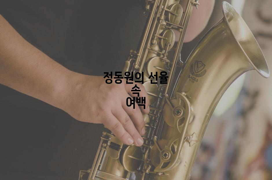 정동원의 선율 속 여백