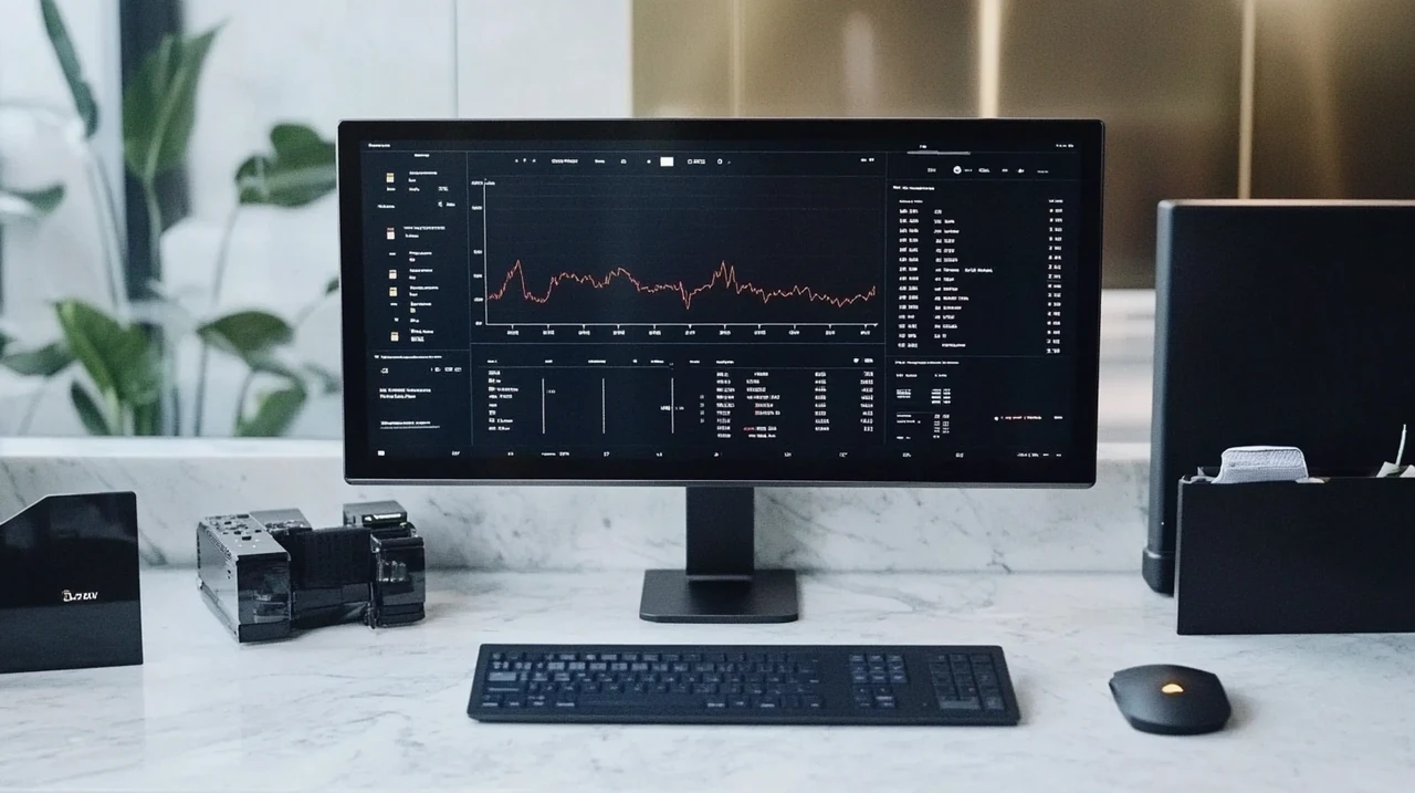 미국 비농업 고용지표 및 글로벌 ETF 실시간 데이터 변동이 반영된 디지털 대시보드로 미국 고용지표 상승에 따른 글로벌 투자 전략, ETF 시세, 글로벌 증시 변동성을 다양한 그래픽과 정보로 알기 쉽게 강조