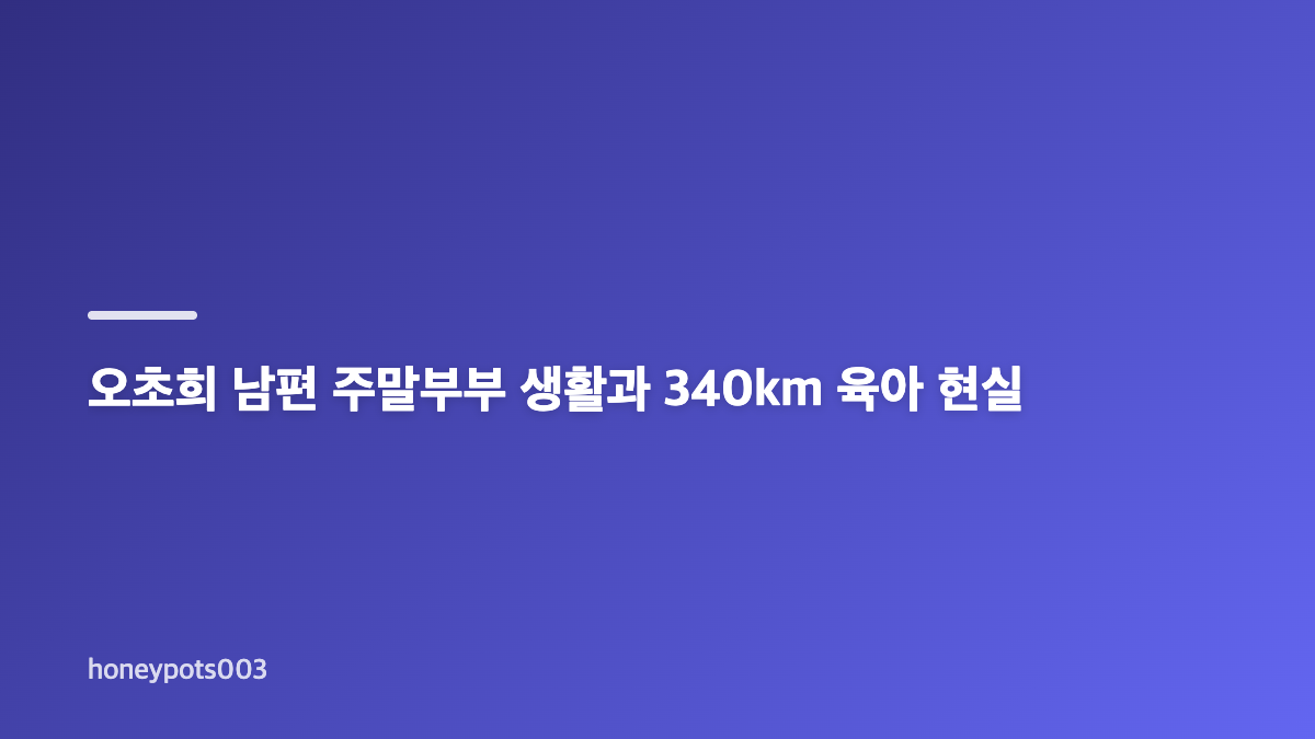 오초희 남편 결혼 지옥 쌍둥이 육아 갈등 이유