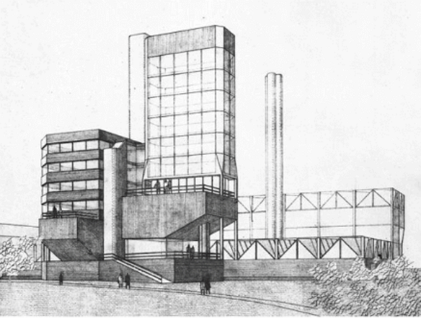 레스터 대학교 공학부 건물 스케치
