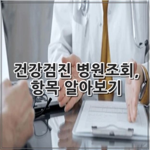 건강검진 병원조회, 항목 정리